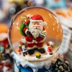 Santa Claus in snow globe